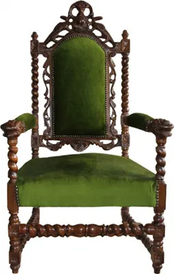 Produktbild von Casa Padrino Barock Thron Sessel Grün / Mahagoni  - Barock Möbel Tron Königssessel