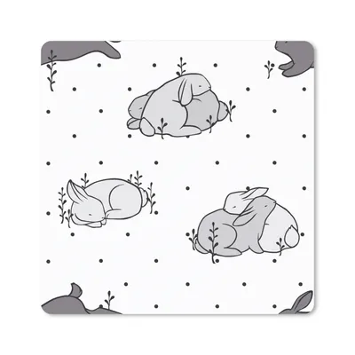 Produktbild von MuchoWow® Mauspad Mousepad Kaninchen - Tiere - Schlaf - Kinder - Verhaltensmuster 30x30 cm - Mousepads - Maus Mat - Pad - Mausunterlage - Gaming
