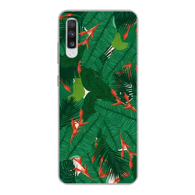 Produktbild von MuchoWow® Handyhülle Schutzhülle Hülle für Samsung Galaxy A70 Blumen - Blätter - Muster Silikon Softcase Handy Hülle - Schutzhaube