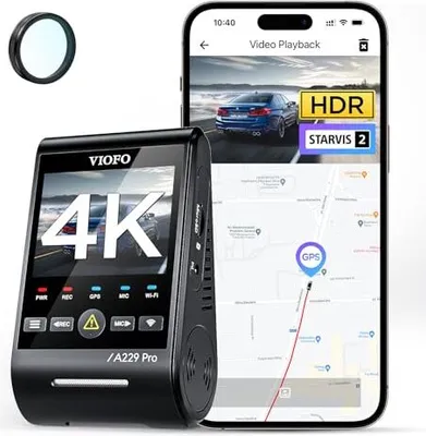 Produktbild von VIOFO A229 Pro 1ch 4K STARVIS 2, HDR Front Dash Cam Car, Voice Control & 5GHz Wi-Fi WiFi-Autokamera, Ultra-präziser GPS-CPL-Filter, Super Night Vision