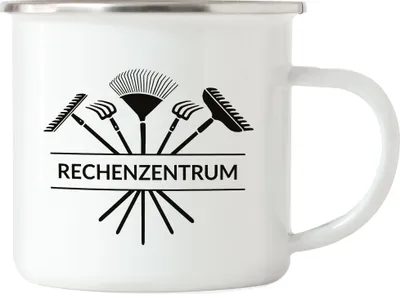 Produktbild von Rechenzentrum Emaille Tasse Hobby-Gärtner IT Informatiker Witz Pflanzen Garten Geschenkidee