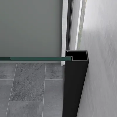 Produktbild von Mai & Mai Duschkabine mit Duschtasse Duschabtrennung Schwarz 8mm Sicherheitsglas mit NANO 75x120cm Eck-Dusche mit Schiebetür Ravenna18
