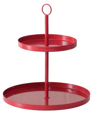Image de Étagère SAMINA rouge en métal Dekoetagere Noël adapté au contact alimentaire H34cm