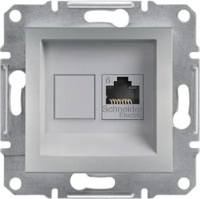 Produktbild von Netzwerkdose Cat.6 UTP ohne Rahmen, Aluminium Schneider Asfora EPH4700161/SCH