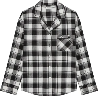 Produktbild von Marc O`Polo Damen Pyjamaoberteil Cozy Flanell - black check - Größe L