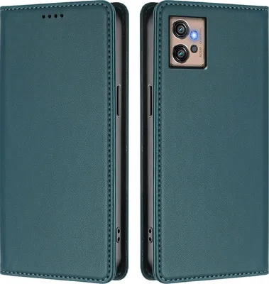 Obrázek produktu pro Kožené pouzdro pro Motorola Moto G32, magnetické flipové pouzdro zPolyuretankůže se stojánkem Zelená