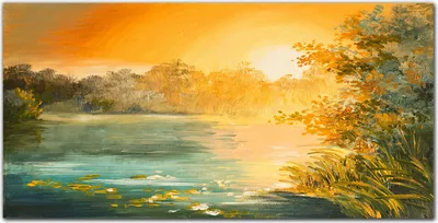 Produktbild von Coloray Bild aus Acryl 120 cm x 60 cm - Acrylblock mit Bild Gehärtetes Acryl Wohnzimmer Dekoration Wanddekoration Küche - Lake Forest
