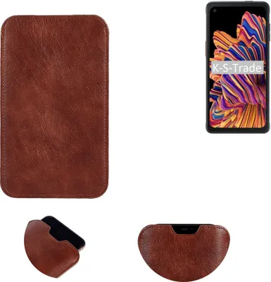 Produktbild von K-S-Trade Schutzhülle Handyhülle kompatibel mit Samsung Galaxy XCover Pro Handytasche Kunstleder Sleeve in braun