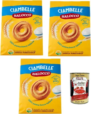 Produktbild von Balocco Ciambelle Kekse zum Frühstück 3x 700g biscuits cookies kuchen + Italian Gourmet polpa 400g