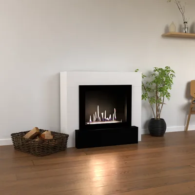 Produktbild von GLOW FIRE Ethanol Kamin 'Odda' | Ethanolofen in weiß mit 3 Std. Brenndauer und 2 KW Heizleistung | BxHxT: 99x90x45 cm
