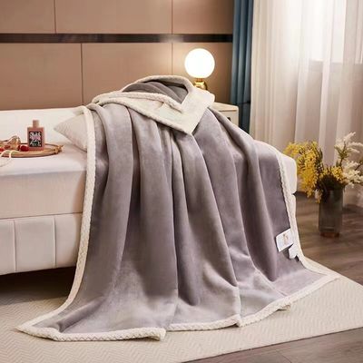 Kuscheldecke Doppelseitig Flauschige Weich Warm Dick Wohndecke Fleece Flanell 150 x 200cm 1,5kg  Grau Weihnachtsgeschenk