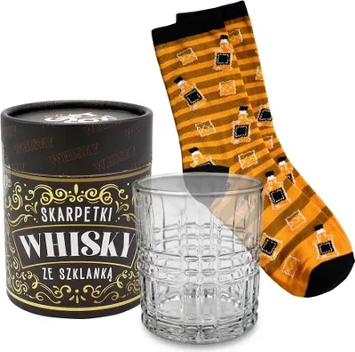 Zdjęcie produktu dla Szklanka do Whisky + Skarpetki - Prezent dla Mężczyzny