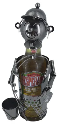 Produktbild von Flaschenhalter Angler Metall Figur Skulptur Deko