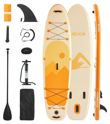 Produktbild von VEVOR Aufblasbares Stand Up Paddle Board, 10,6' x 33" x 6" Breites SUP Paddleboard, mit Board-Zubehör, Pumpe, Paddel, Finne, Handy-Tasche, Rucksack, Knöchel-Leine, Reparaturset, Rutschfeste Deck für Jugendliche & Erwachsene, 11 ft x 33 Zoll x 6 Zoll-a, Weiß+Blau-a
