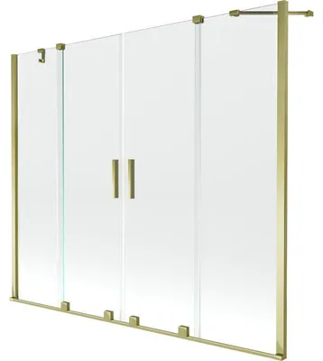 Obrázek produktu pro Mexen Velar Duo vanová zástěna 2křídlová posuvná 180 x 150 cm, transparentní, zlatá - 896-180-000-02-50