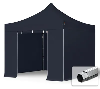 Produktbild von TOOLPORT 3x3m Aluminium Faltpavillon, inkl. 4 Seitenteile, schwarz