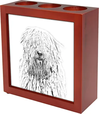 Produktbild von Komondor - Stifthalter mit Hund, Schreibtischorganizer mit Aufdruck, personalisierte Schreibtischdekoration der Marke Art-Dog