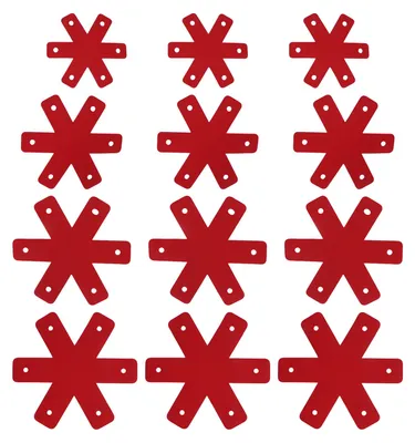 Image de 12 protège-casseroles et poêles, découpables, réutilisables, lavables, empilables, pour assiettes, rouge