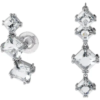 Produktbild von Swarovski Damen Millenia Ohrspange Set (2), Asymmetrisches Design, Weiß, Rhodiniert 5602782