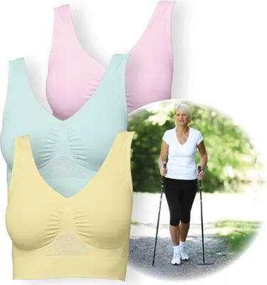 Produktbild von SMART TEX® Sport BH-Set 'Sporty' 3tlg. pastell Gr. XL