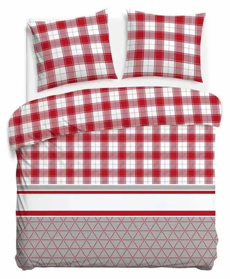 Produktbild von Bettwäsche, Flanellbettwäsche, für den Winter, warm 160x200 31520-1 Rotes Karomuster