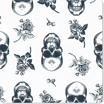 Produktbild von MuchoWow® Mauspad Mousepad Teens - Totenkopf - Muster 20x20 cm - Mousepads - Maus Mat - Pad - Mausunterlage - Desk Mat - Bureauartikeln