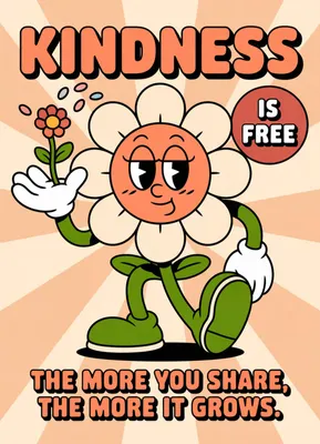 Produktbild von Plakat 13x18cm Motivationsaffirmation Retro Vintage Für das Wohnzimmer Freundlichkeit