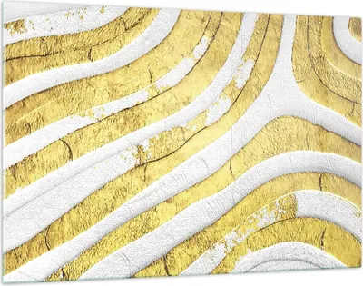 Produktbild von Bilder auf glas - Einteilig - Abstraktion Gold Weiß - 120x80cm - Glasbilder - Wandbilder - Bilder - zum Aufhängen bereit - Wanddekoration aus Glas - Glas Bilder - Wandbild auf Glas - GAA120x80-4511