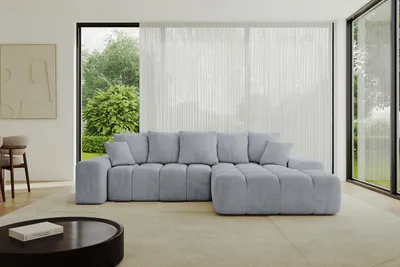 Produktbild von ALTDECOR Ecksofa mit Schlaffunktion und Bettkasten ENSI-L - 267x164x69 cm Hellgrau - Corner Sofa Bett Eckcouch Couch L-Form Schlafcouch Ausziehbar Wohnlandschaft Schlafsofa Couchsofa