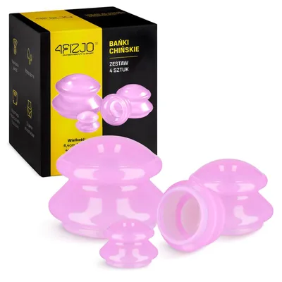 Obrázek produktu pro 4FIZJO Sada silikonových masážních baněk MED+ 4 ks, růžové