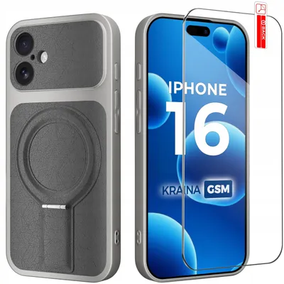 Productafbeelding van iPhone 16 hoesje met magnetische ring voor MagSafe + 9H gehard glas