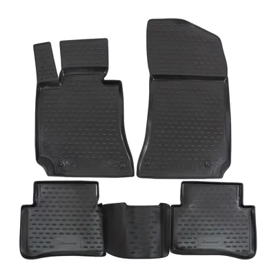Produktbild von J&J AUTOMOTIVE | 3D Design Gummimatten Gummifußmatten Für Mercedes E Class W212 2009-2016, Schwarz, Anti-Rutsch, Ohne Geruch, mit Tunnel, Allwetter, 3cm Hoher Rand