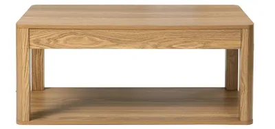 Image de CALICOSY - Table basse avec 2 plateaux rectangulaires effet bois L90 cm - CELIA