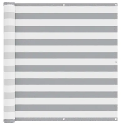Zdjęcie produktu dla vidaXL Osłona balkonowa, jasnoszara i biała, 110 x 800 cm, tkanina typu Oxford
