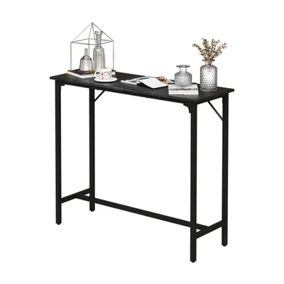 Produktbild von Bartisch Bistrotisch, Stehtisch Esstisch, Metallgestell, Tischplatte aus MDF,110×38×99cm, Schwarz