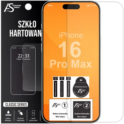 Zdjęcie produktu dla Szkło hartowane do iPhone 16 Pro Max – szybka ochronna na ekran 9H