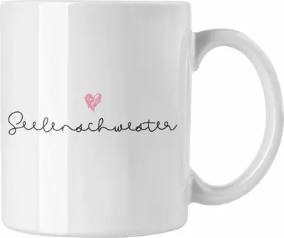 Produktbild von Trendation -Seelenschwester Tasse Geschenk für Schwester Geschenkidee Beste Schwester Geburtstag (Weiß)