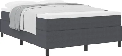 Produktbild von Boxspringbett Dunkelgrau und Weiß 140 x 200 cm Cordstoff