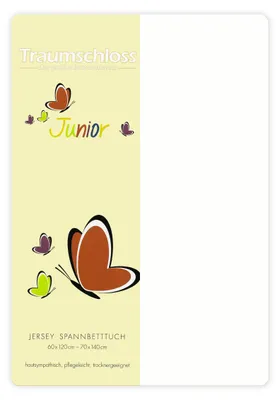 Produktbild von Traumschloss Kinder Jersey Spannbettlaken 60-70 x 120-140 cm weiß Kinder-Spannbettlaken, 100% Baumwolle