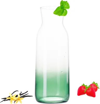 Produktbild von PLATINUX Karaffe aus Glas 1L (max. 1130ml) Grünem Ombré Effekt Wasserkaraffe Wasserkrug Glaskanne Getränkekaraffe
