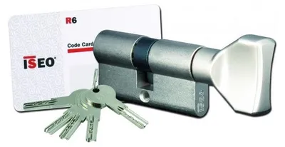 Image de Cylindre à bouton IS R6 B30x30mm nickelé - ISEO - 885930309..5