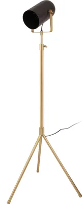 Produktbild von Padiro Stehlampe 27 x 53 x 133-163 cm - schwarz und goldfarben - Stahl - höhenverstellbares Dreibeinstativ