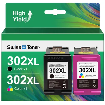 Produktbild von 302XL 302 XL Patronen Kompatibel für HP 302 Druckerpatronen Multipack Schwarz Farbe für HP Envy 4525 4520 Officejet 3831 5230 Deskjet 3630(Schwarz,Farbe)