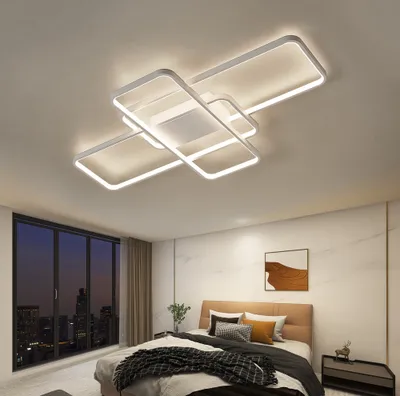 Immagine prodotto di Plafoniera LED Plafoniera SX8709-3W struttura in metallo laccato bianco con telecomando Colore luce/luminosità regolabile dimmerabile Plafoniera LED per camera da letto