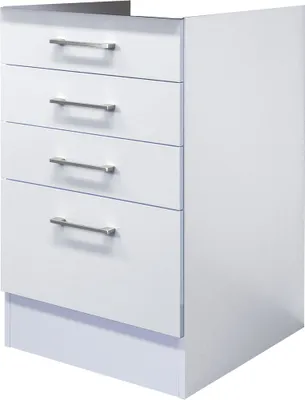 Produktbild von Schubkastenschrank ohne Arbeitsplatte - 50 cm breit - Weiß – Nawa