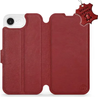 Image de Étui en cuir véritable pour iPhone 17e / 16e, Mobiwear Leather, rouge foncé