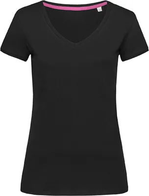 Produktbild von Stedman ST9130 | Women V-Neck Megan Damen T-Shirt - Farbe: Black Opal - Größe: M