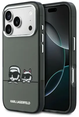 Zdjęcie produktu dla Etui Karl Lagerfeld Iml Karl & Choupette Peekaboo Logo Magsafe Do Iphone 17 Pro Czarny