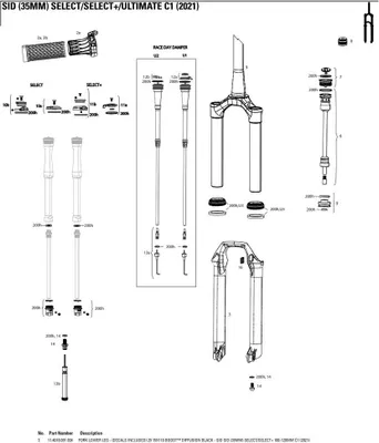 Produktbild von Rockshox Sid 2021 Gabelunterbein 35 Mm Schwarz 29´´ / 100-120 mm Schwarz 29´´ / 100-120 mm