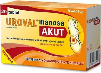 Productafbeelding van Uroval Manosa Akut, cranberry, D-mannose, 10 tabletten